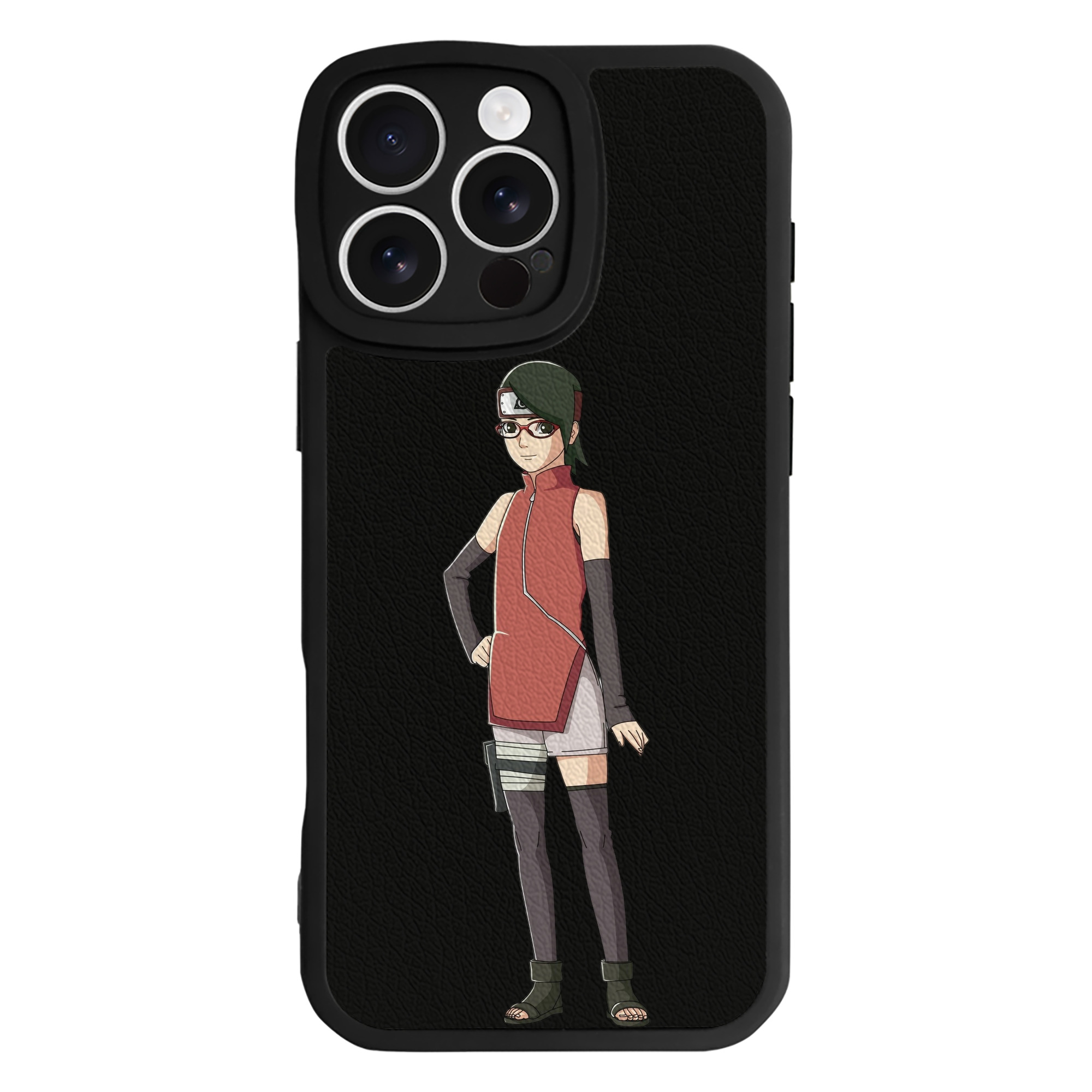 （画像用） NARUTO -ナルト- うちは サラダ Uchiha Sarada 【iPhone 16シリーズ対応】シリコンスマホケース（レザー調） 材質：シリコン